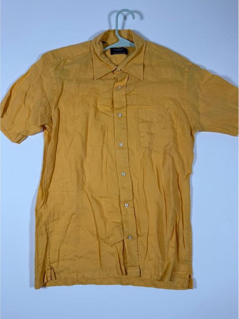 Bradbury Men's Short Sleeve Button-Up Shirt Size 16.5 Yellow